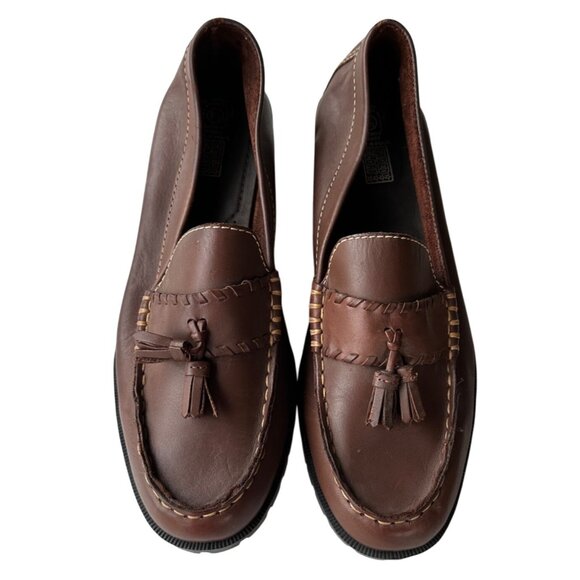 Faded Glory Brown Genuine Leather Shoes Loafers Women's Size 9.5 (Read-NWD) - Picture 1 of 16